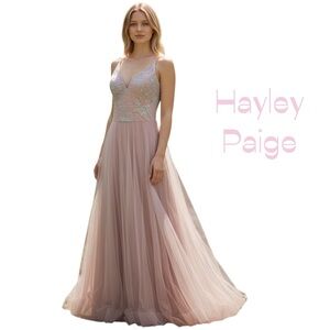 Hayley Paige Pink Maxi Dress Size 12